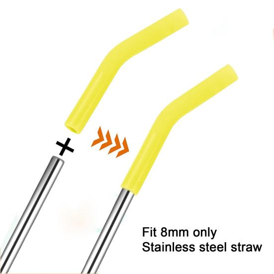 2 шт. силиконовые насадки для соломинок, чехлы для металлических соломинок, многоразовые защитные насадки для пищевых соломинок, гибкие, не содержащие бисфенола А, термостойкие сменные насадки для локтей