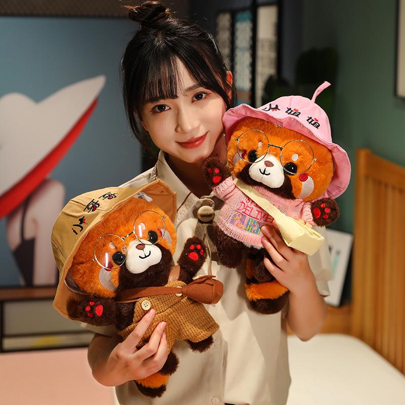 Прекрасная плюшевая игрушка в виде енота, красная панда, косплей, нарядная кукла, плюшевые мягкие пушистые животные, собака, мягкая подушка для детей, подарок на день рождения