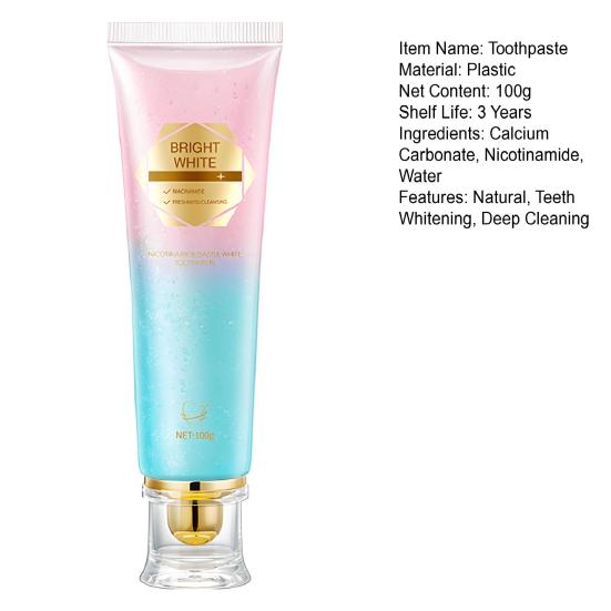 1/2/3Pcs 100G Nicotinamide Whitening Toothpaste Freshening Breath Stain Removal Oral Health Enamel Protection Teeth Cleaning Brightening Toothpaste