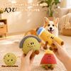 Cute Cartoon Pet Playthings Plush Fruit Dog Toy with Bell, Squeaky Interactive Chew Toy, Funny Anthropomorphic Toys Soft Stuffed for Small to
