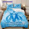 Olympique Marseille Pattern Bedding Quilt Set Quilt Cover Pillowcase Home Decoration Birthday Gift (1 * duvet cover + 2 * pillowcase, without core)