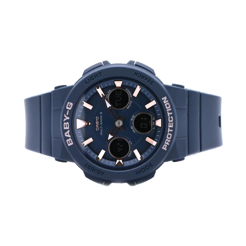 Casio BABY-G 100 метров водонепроницаемые Кварцевые часы на смоляном ремешке женские синий циферблат BGA-2510-2AJF