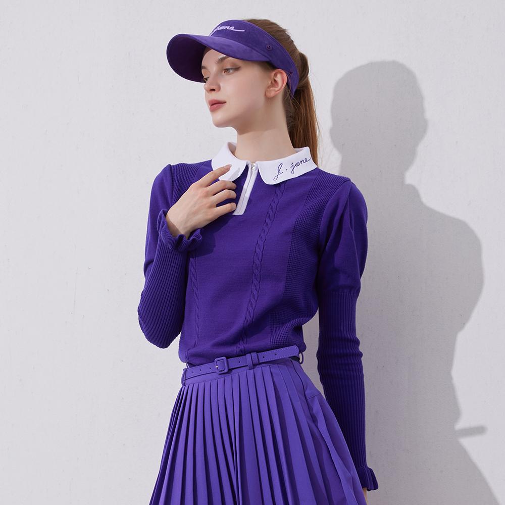 J.JANE Puff Sleeve Collar Knit (Purple)