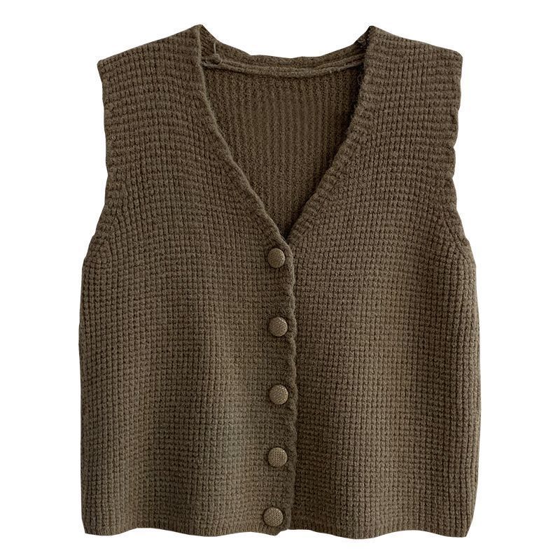 Women's Autumn and Winter Vest Ladies' Woolen Small Vest Layering Sweater Outer Wear Knitted Vest for Women Winter Outer Wear