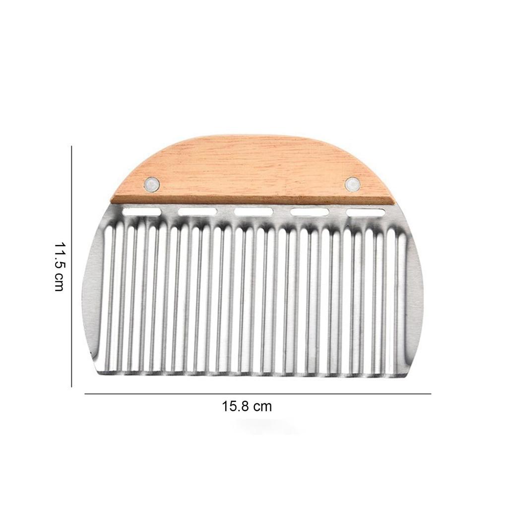 Wavy French Fry Cutter, Stainless Steel Crinkle Blade, Waffle and Vegetable Chopper, Kitchen Gadget for Thick Cut Fries
