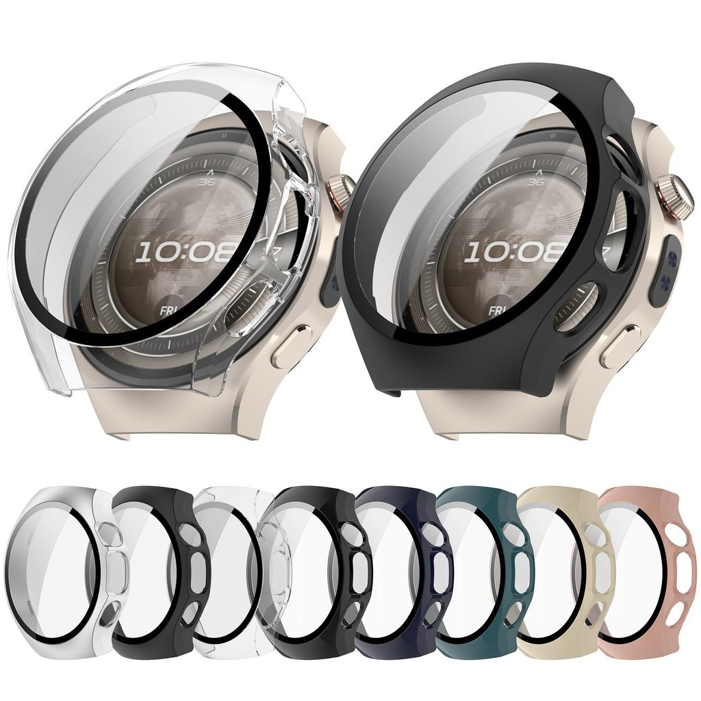 For Huawei Watch 5 46mm Watch Case PC Frame Cover with Tempered Glass Screen Film