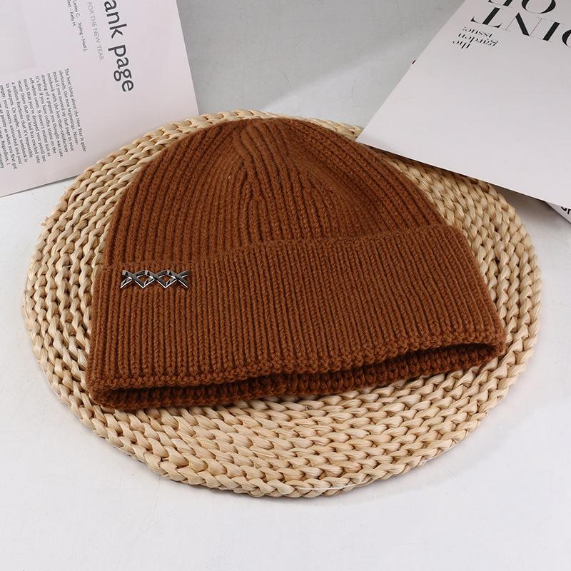 Women's Autumn and Winter Korean Style Versatile Face Showing Small Knitted Hat Japanese Big Head Circumference Warm Ear Protection Hat Women's Hat