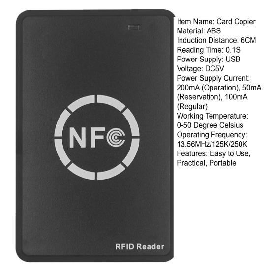 Копировальный аппарат для смарт-карт контроля доступа с USB-подключением, простой в использовании дубликатор карт 250 кГц/125 кГц, зашифрованный декодер карт
