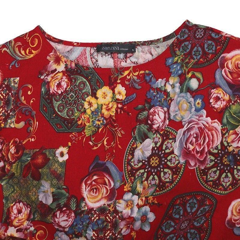 Женское винтажное повседневное платье-кафтан свободного кроя с цветочным принтом, длинное макси-платье-рубашка с вневременным дизайном