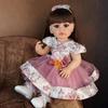 Stylish Reborn Baby Doll Realistic 55 Cm Princess Newborn Dolls Long Hair Bebe Toy Wear Elegant Dress Kids Birthday Christmas Gifts