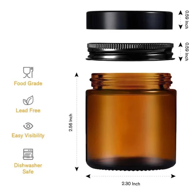 4oz 8oz 16oz Candlestick Christmas Birthday Decorations Round Glass Bottle Fragrance Scented Oil Candle Jar with Metal Lids