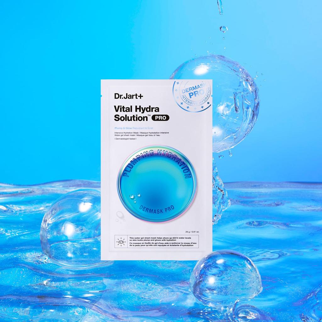 Dermask Vital Hydra Solution Pro Гиалуроновая Тканевая Маска Корейская Дерма Косметика Д-р. Джарт+ (5 листов) / Увлажняющий, Гидратирующий, Сухой, Сияющий, Укрепляющий, Кислотный,