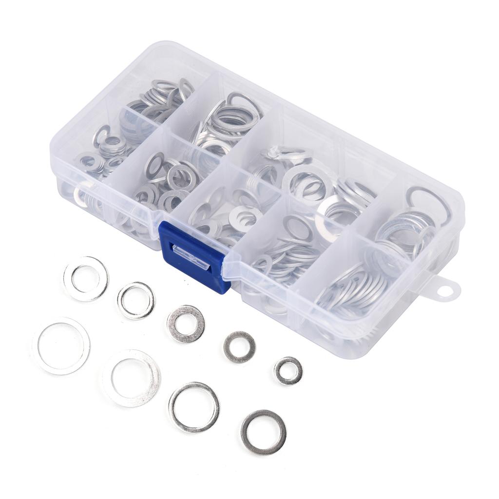 200Pcs Flat Washer Aluminum High Temperature Resistant Accessory Set Kit for Maintenance
