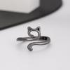 European & American Geometric Cat Adjustable Ring - Fashionable Animal Jewelry