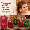 4pcs/set Elastic Velvet Hair Scrunchies Double Bell Hair Tie New Christmas Bowknot Hair Rope Women