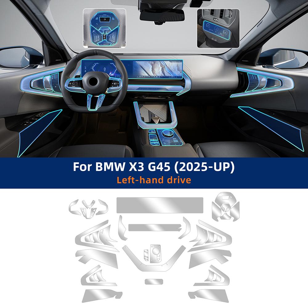 For BMW X3 G45 2025-UP GPS Navigation Speedometer Interior Screen Gear Anti-scratch TPU Transparent protective film
