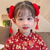 2pcs Universal New Year's Red Plush Hair Rope Ancient Style Girl Hair Ties Girl Headwear Hanfu