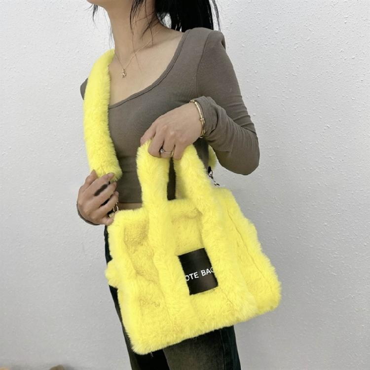 Женская сумка-тоут большой вместимости, женская плюшевая сумка-мессенджер, сумка через плечо