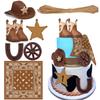 Cowboy Cake Decorations Cowboy Hat and Boots Themed Party Supplies Brown