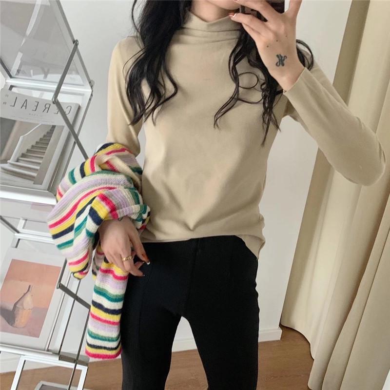 Женская рубашка с полуворотом из немецкого бархата, осень/зима, 12 цветов, отделка Fairy Wood Ear, начес и утолщение для тепла