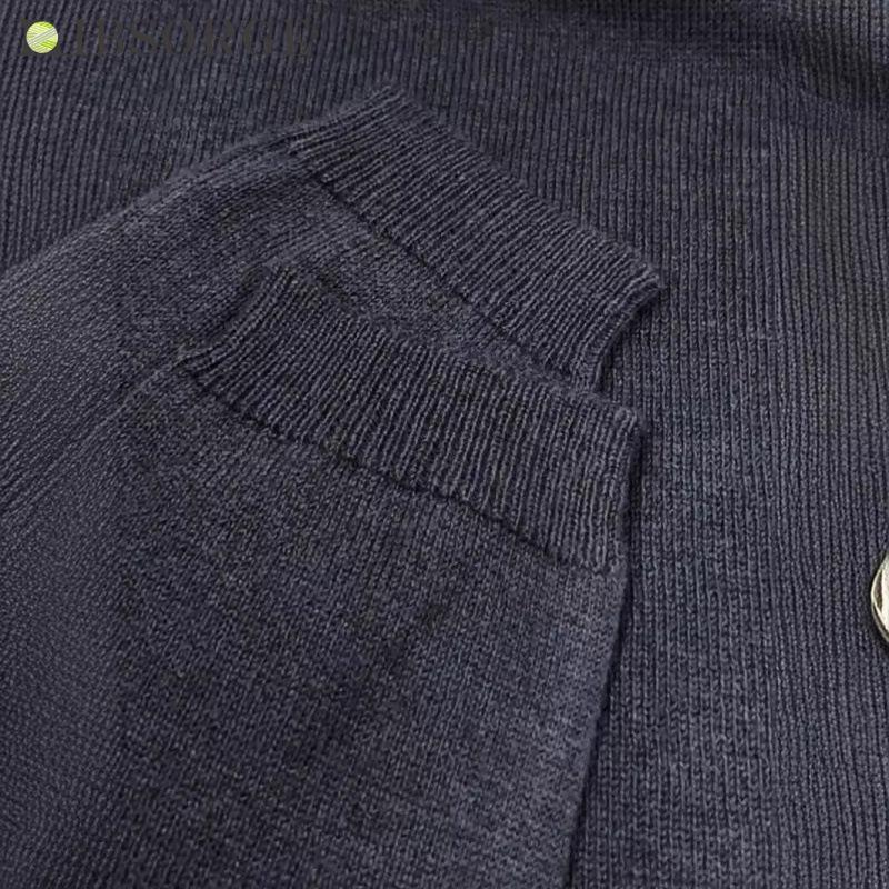 Женский осенне-зимний повседневный вязаный свитер с длинным рукавом на пуговицах