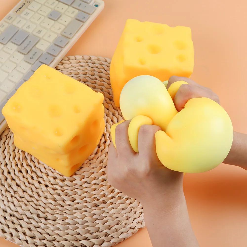 Гигантская сырная игрушка-сквиш Extra Large Size Сырный сквиш Фиджет-игрушки Медленно восстанавливающая форму Формируемая Снимающая стресс мяч Для взрослых Подарки