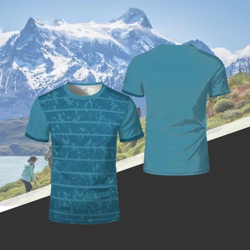 Men's Hiking Outdoor Running T-Shirts Fashion 3D Printed Design T Shirt for Men Wall Climbing and Trail Camping Drifit Clothing