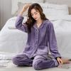 Пижама женская осенне-зимняя тонкий вельвет теплая коралловый вельвет зимний островной вельвет большой размер фланель весенне-осенний комплект для дома