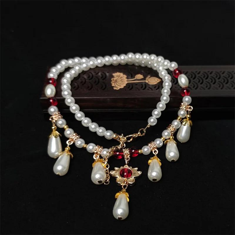 Beautiful Retro Chinese Hanfu Soft Yingluo Necklace Retro Cheongsam Clavicle Chain Song Dynasty National Style Accessories