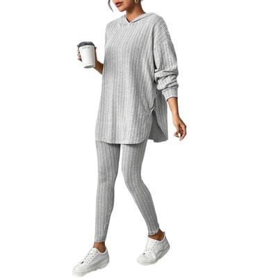 Модный женский костюм из двух частей на молнии, толстовка и широкие спортивные штаны, повседневный костюм