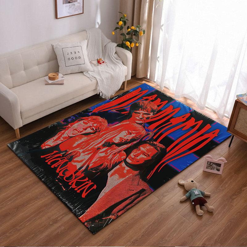 Måneskin Mamma Mia Poster Carpet suitable as a non-slip mat for the living room or bedroom sofa