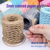 2mm Colorful Paper Rope 50m Roll for Basket Weaving, Vase Making, Floral Art, No Wire