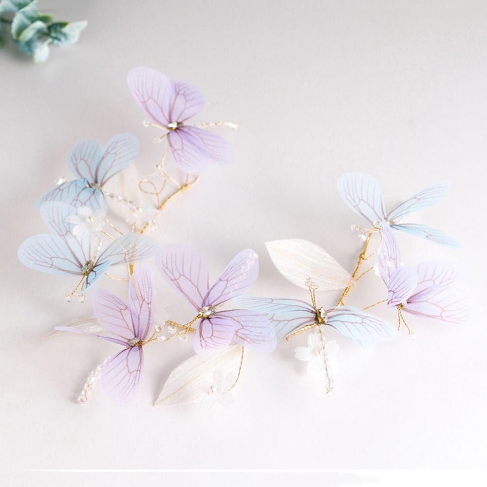Crystal Photography Decoration Women Hair Hoop Transparent Dragonfly Headband Korean Headdress
