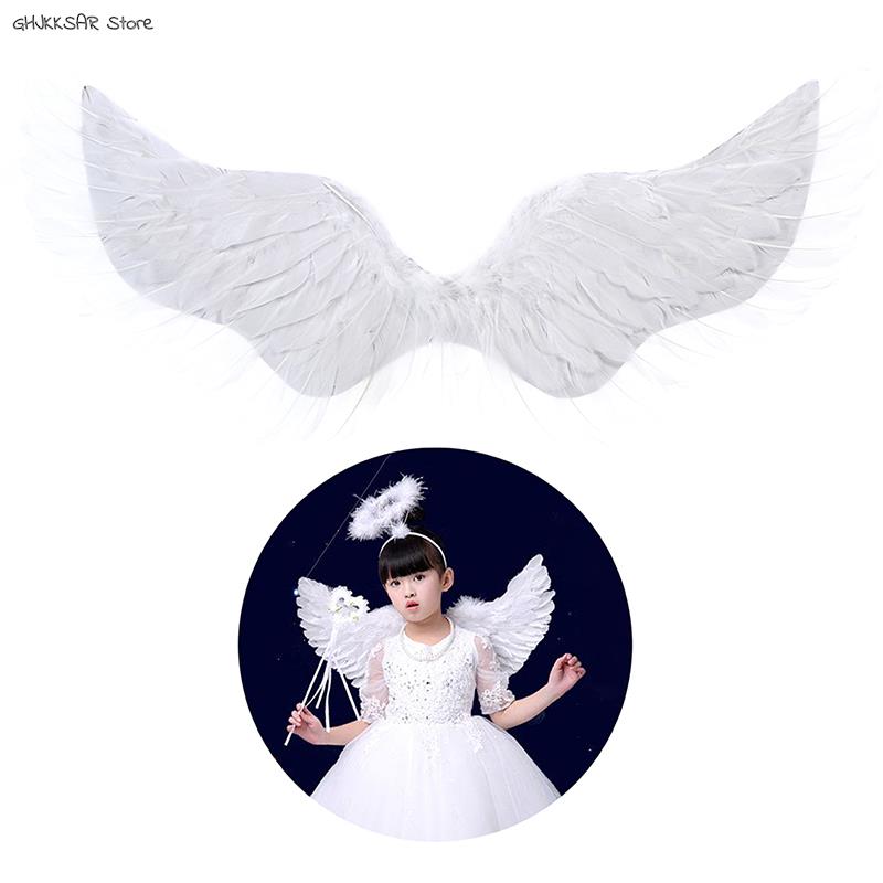 1PC Kids Adult Party Swallow White Angel Feather Wings Wands Cosplay Elastic Straps Wedding Birthday Halloween Christmas