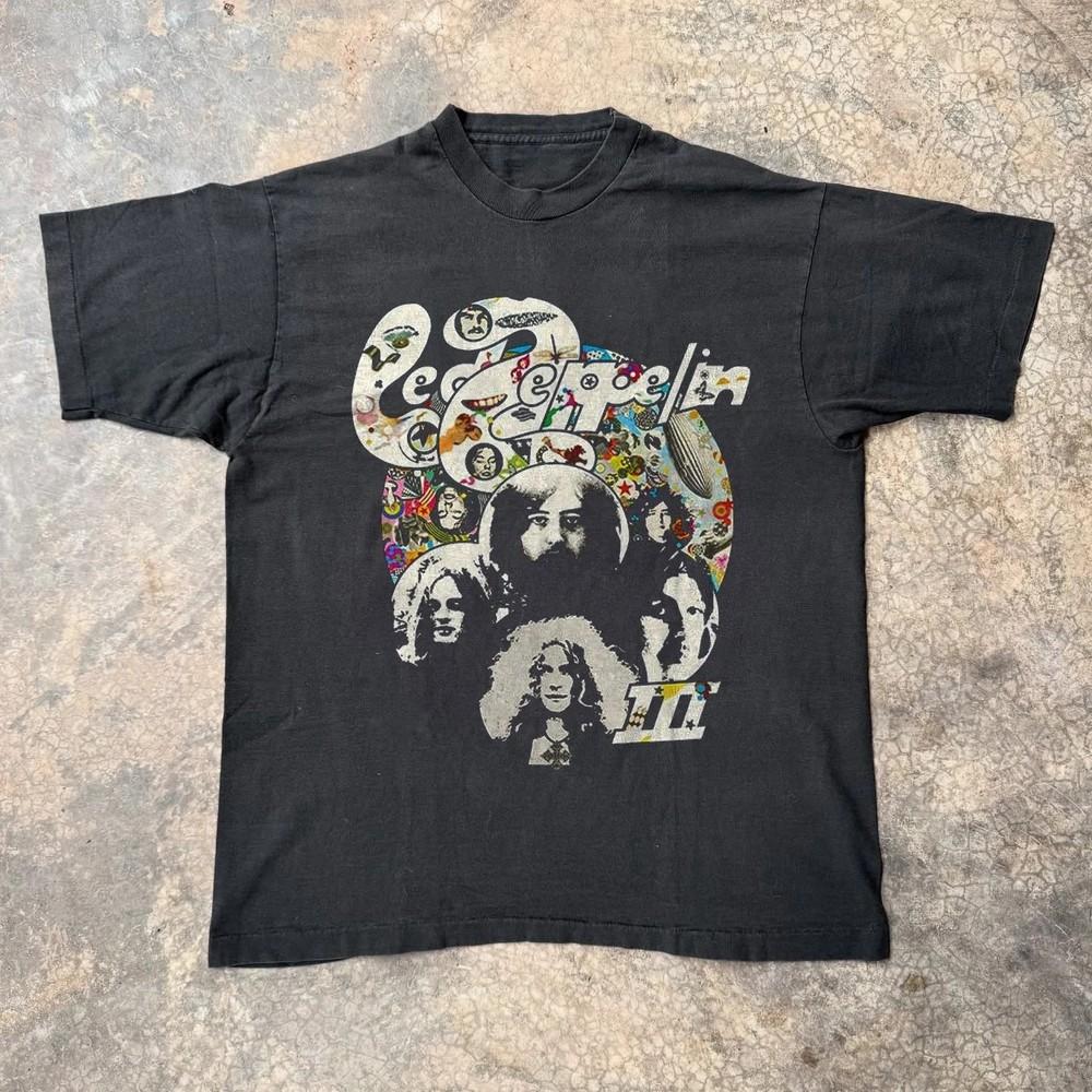 Горячая футболка Led Zeppelin III Унисекс Черная хлопковая футболка Размер S-5XL Унисекс Футболка