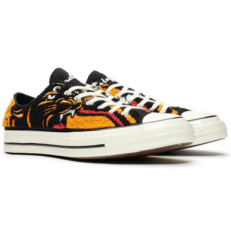 UNDEFEATED x Converse 1970s Удобные Повседневные Низкие парусиновые кеды Унисекс Черный и Оранжевый