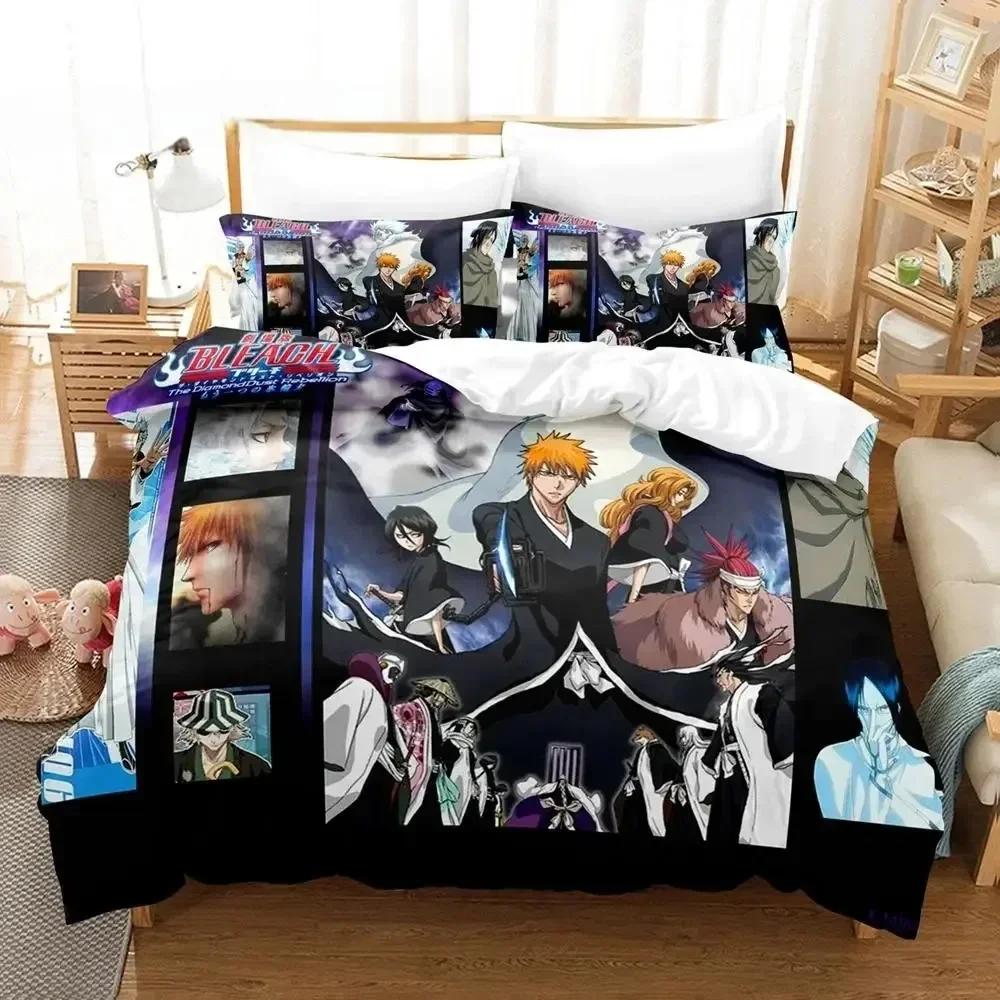Комплект постельного белья Аниме Zangetsu Bleach с 3D-печатью, Односпальный, Полуторный, Двуспальный, Кинг-сайз, Комплект для кровати Кинг-сайз, Для взрослых, Для детей, Комплекты пододеяльников для спальни