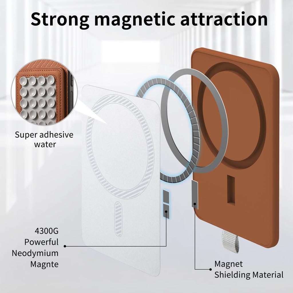 For iPhone Air Case Carbon Fiber Texture Leather Back Cover with Magnetic Detachable Suction Cup