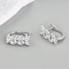 High-end Jewelry 925 Sterling Silver Zircon Micro Paving 5A Straight Pull lightning Guard Ring Earrings Fashion Women's Jewelry