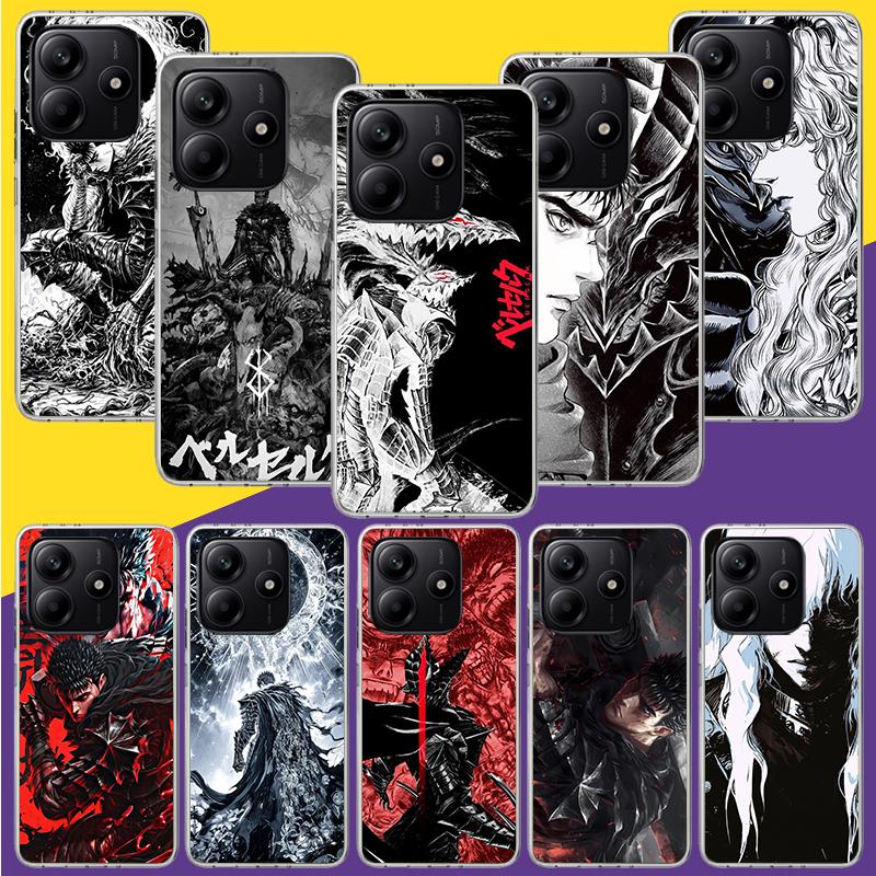 Черно-белый Чехол для телефона G-Guts B-Berserks Для Xiaomi Redmi Note 15 14 13 12S 12 Pro Plus 11S 11E 11 11T 10S 10 Искусство Мягкий Узор C