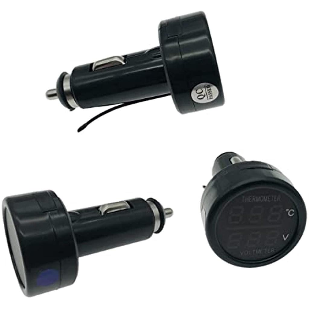 Вольтметр и термометр 2 в 1, цифровой дисплей, автомобильный аккумулятор, датчик напряжения, температура, монитор, тестер, вольтметр постоянного тока 12 В 24 В