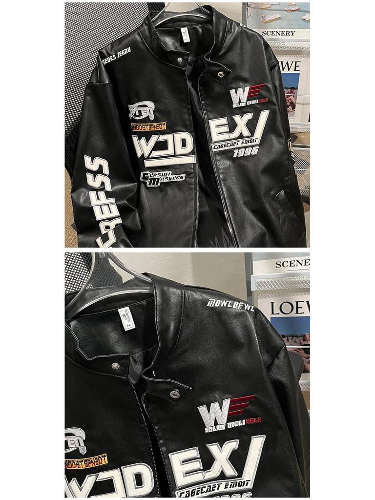 Мужская ретро мотоциклетная куртка из ПУ кожи - Весенне-осенний авиаторский гоночный стиль