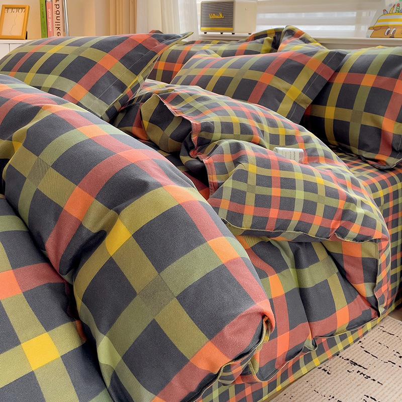 Thickened Skin-friendly Cotton Sheets Four-piece Quilt Cover Twill Sheets Cartoon Dormitory Three-piece Set