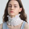 Elegant Breathable Pleated Decorative Collar Autumn Winter Cape Scarf Ruffled Shawl High Collar Fake Collar