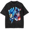 Летняя винтажная футболка Dragon Ball Тяжелая стираная Оверсайз Унисекс Аниме Веджета и SSJ4 Гоку Графическая Ретро