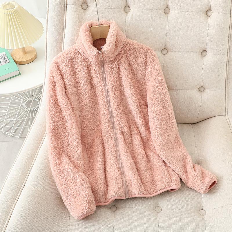 Double Face Long Pile Polar Fleece Jacket Unisex Autumn Winter Fleece Liner Coral Fleece Hoodie Thermal Plush Lined Thick