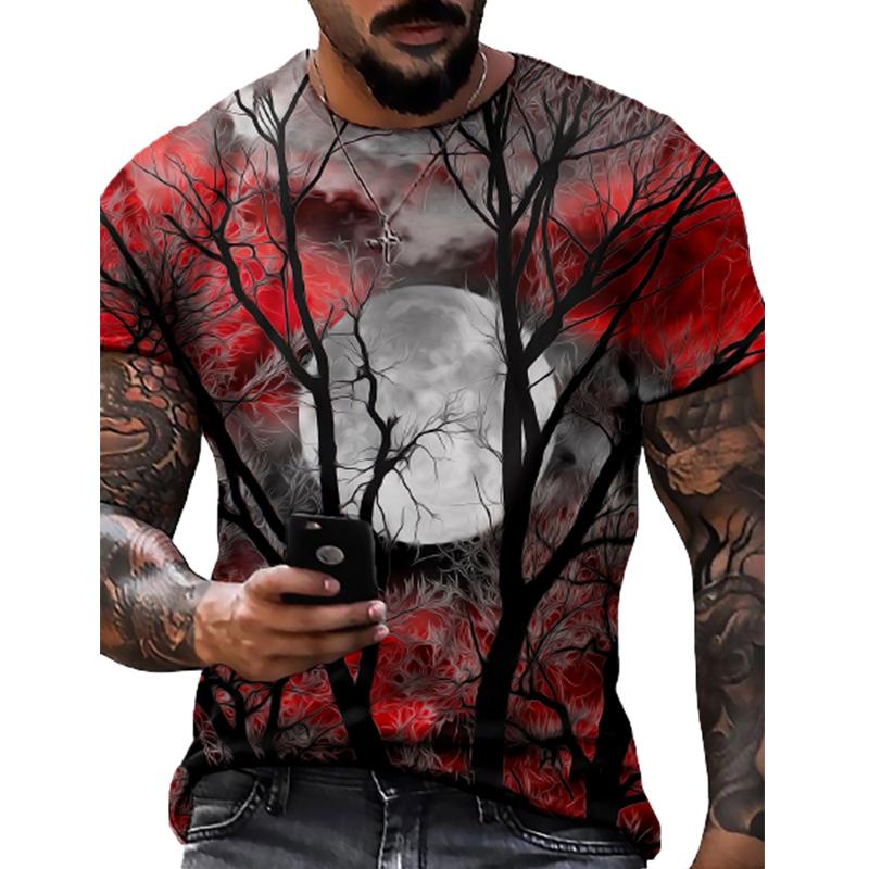 Новая летняя мужская модная футболка индивидуального цвета с принтом лунного света Мужская футболка Топ