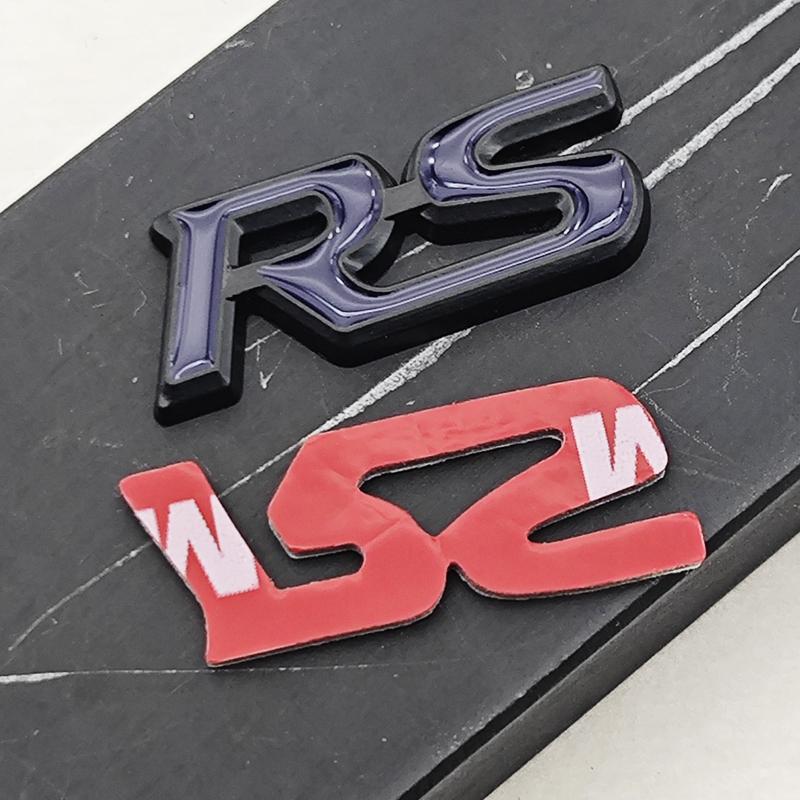 AAALY1 3D Metal Car Steering Wheel Emblem RS Logo Sticker Badge Decals For Honda Civic Accord HRV CRV Jazz City Pilot Fit Accessories