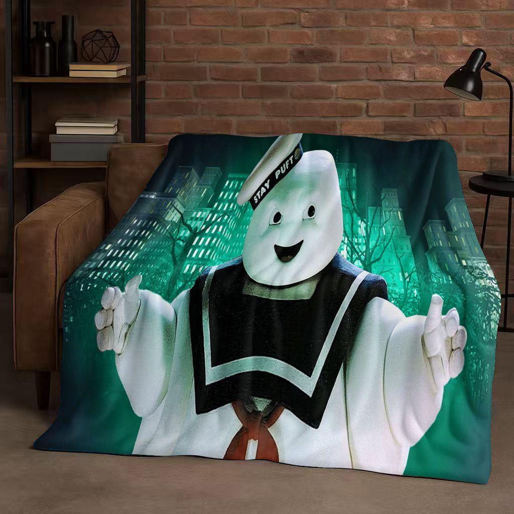 3D Horror Movie G-Ghostbusters Cartoon Flannel Blanket,Ultra Soft Warm Plush Throw for Home Bedroom Bed Sofa Cover Office Kids