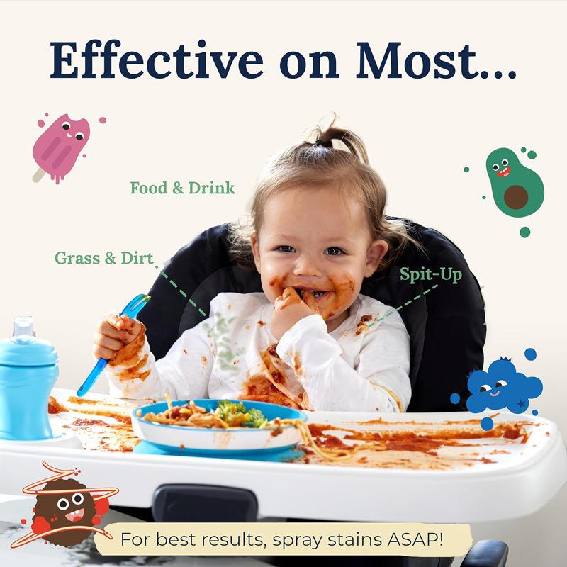Спрей для удаления пятен Miss Mouth's Messy Eater Средство для новорожденных и младенцев Не требует химчистки Удаляет пищевые жиры, кофе Стиральная машина, Нижнее белье